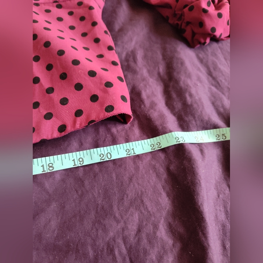 Elle Women's Dark Pink & Black Polka Dot Open Blazer Jacket - Picture 7 of 13